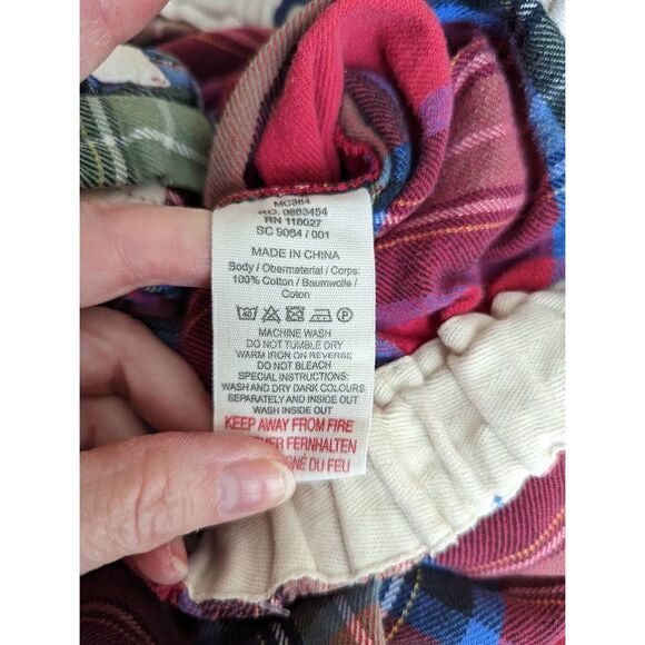 Boden Women's Checkered Print Flannel Pajama Pants Sleepwear Size Medium Red - Picture 9 of 9